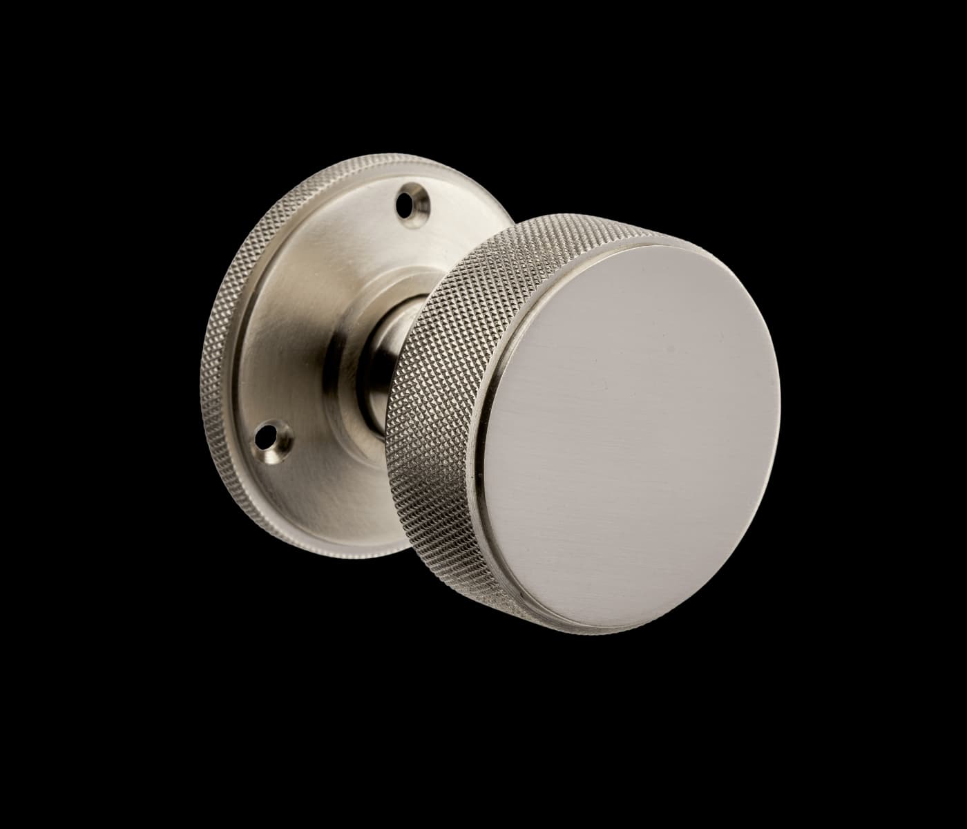 Kensington Knurled Mortice Door Knob - Satin Nickel - 60mm - Designer Levers