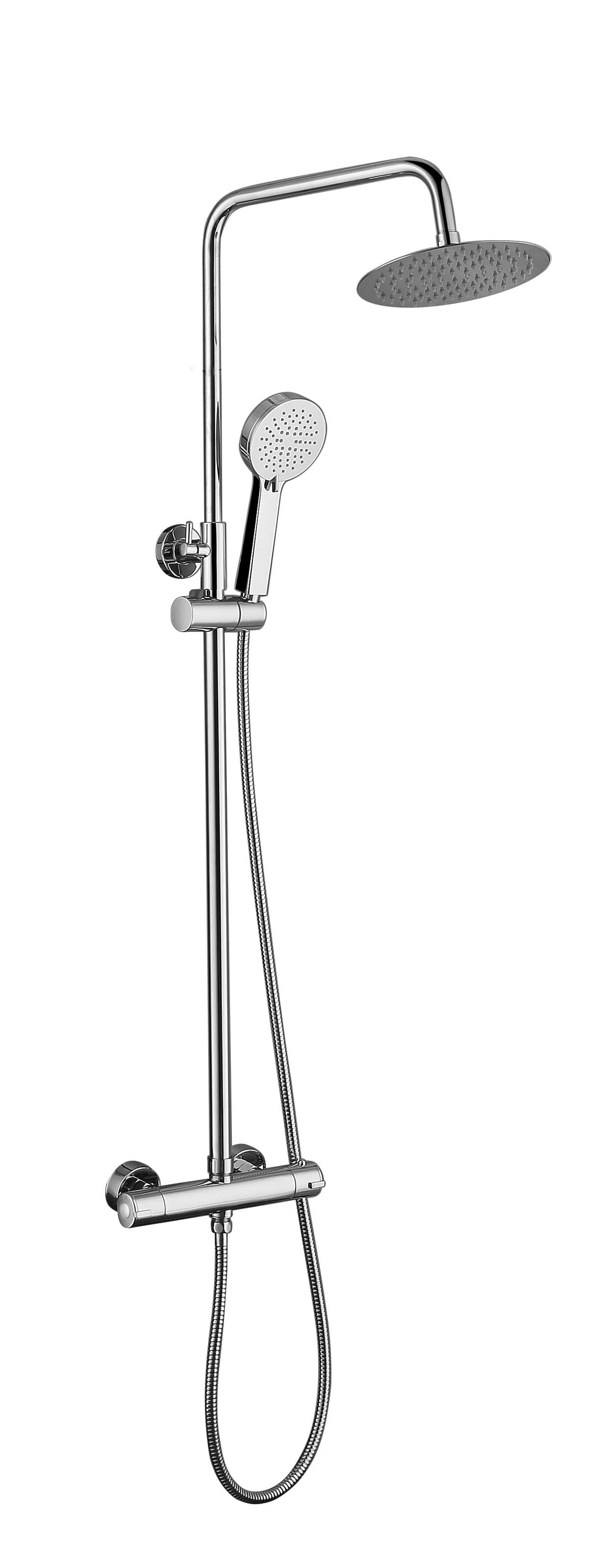 Teign Round Thermostatic Shower Mixer System - Chrome