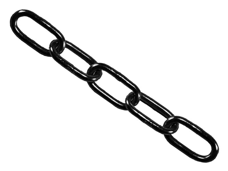 Faithfull Black Japanned Chain 4Mm X 30M Reel - Max. Load 120Kg