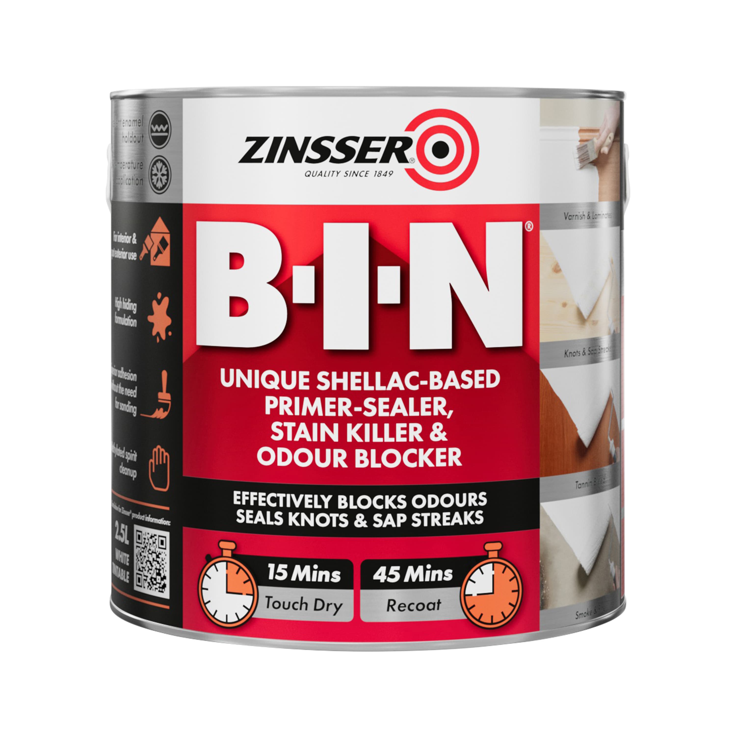Zinsser B-I-N Primer Sealer Stain Killer 2.5L
