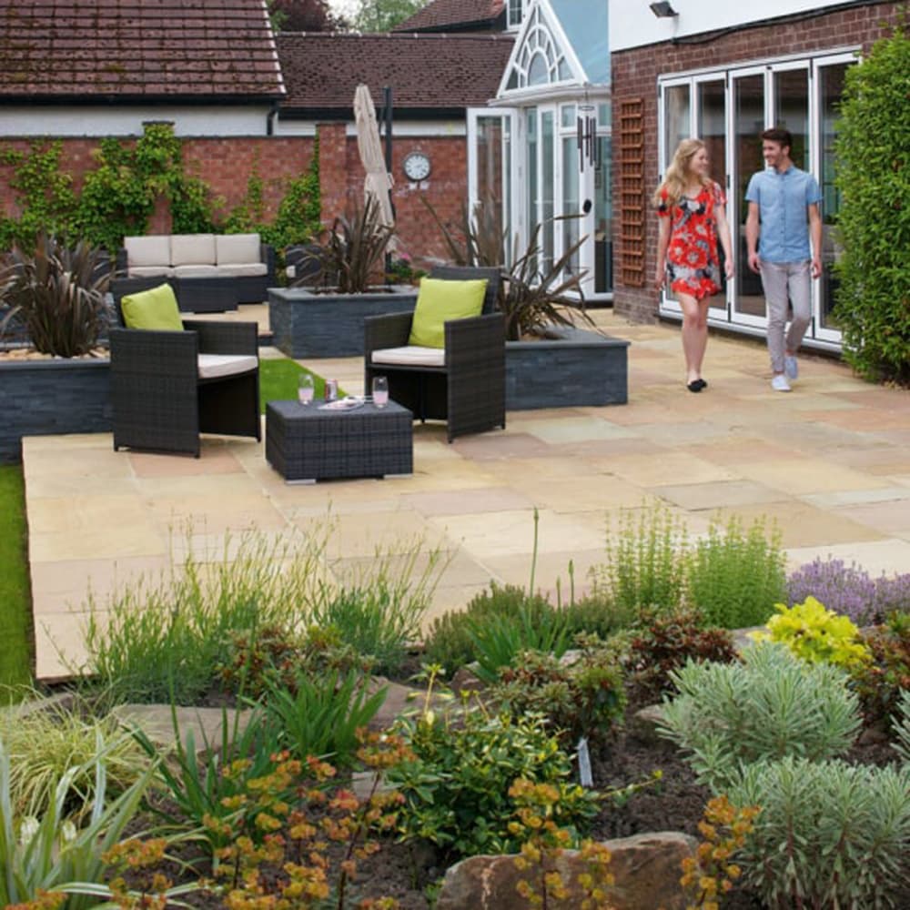 Marshalls Indian Sandstone Natural Stone Paving Buff Multi 20.93m2 Project Pack