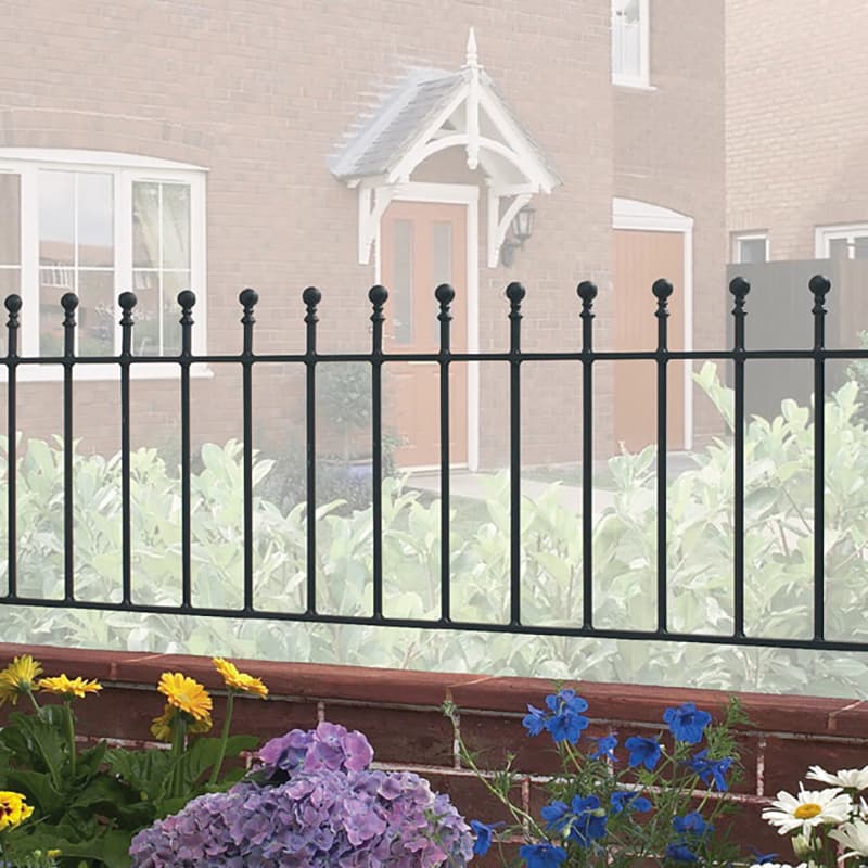 Burbage Iron Craft Manor Flat Railing Panel 1830mm GAP x 455mm High Zinc & Powder MAZP03
