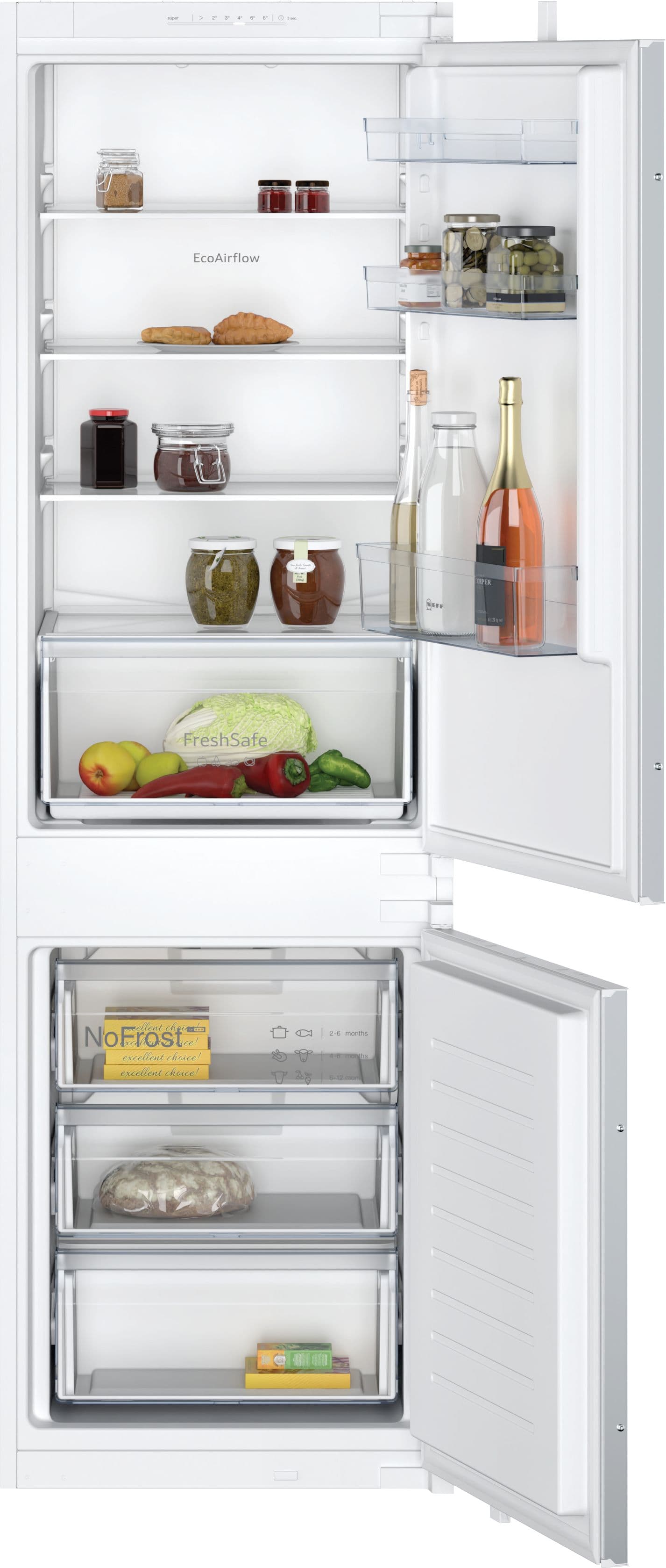 NEFF 70/30 Nofrost LED Intergrated Fridge Freezer with Digital Temperature Control DTB - KI7861SE0G