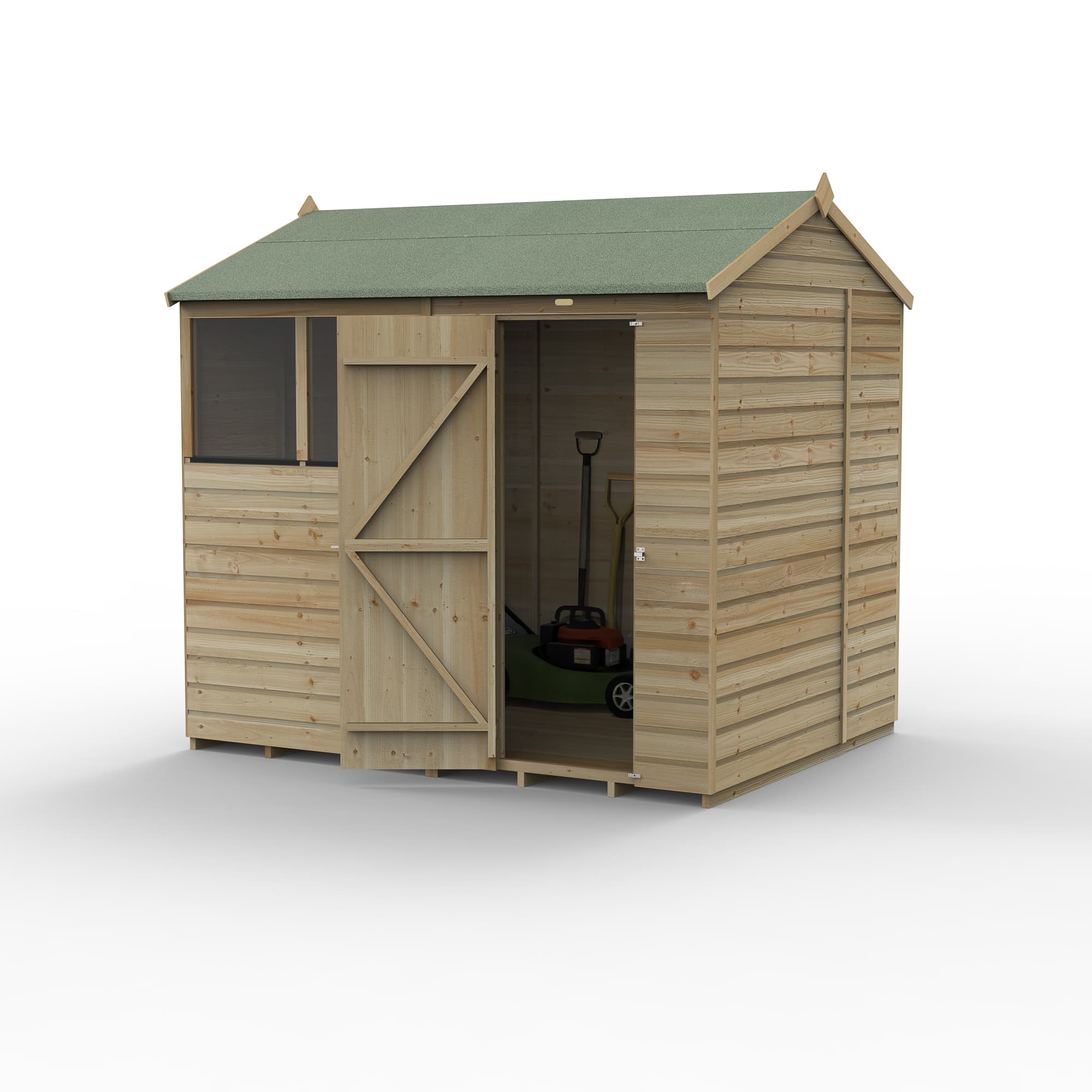Beckwood 8x6 Reverse Apex Shed 2 WindowsInstalled
