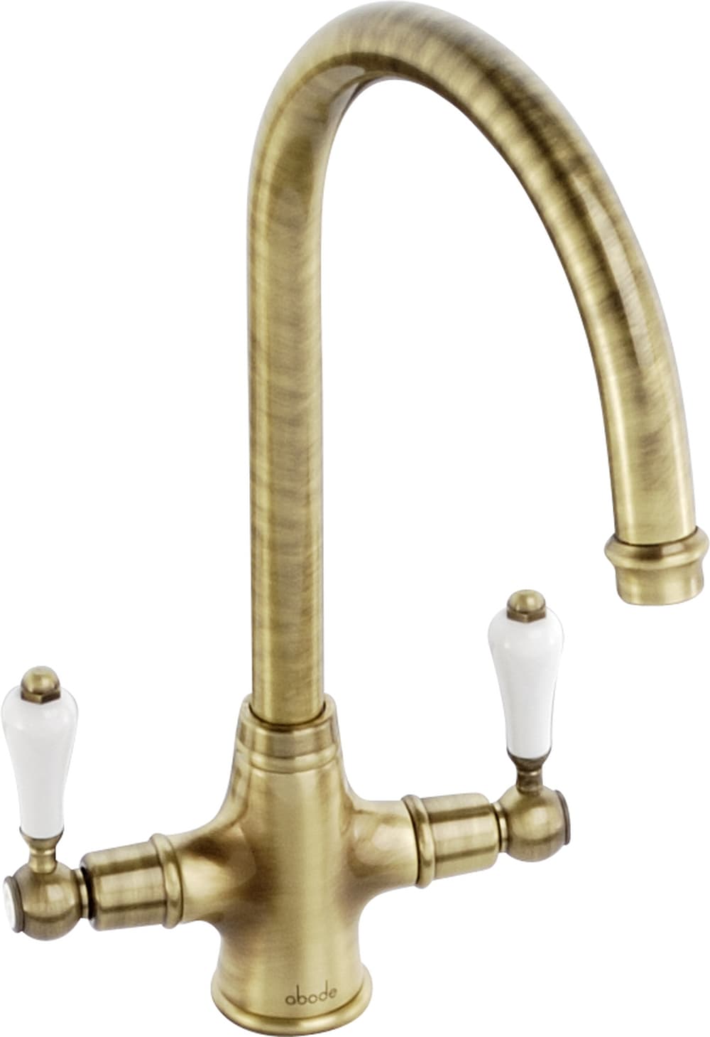 Abode Ludlow Dual Lever Monobloc Kitchen Mixer Tap Antique Brass AT1028