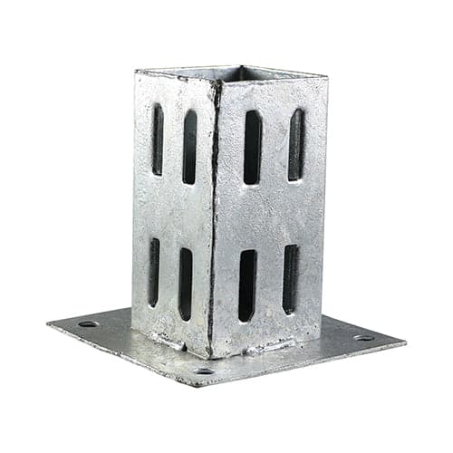 Bolt Down Fencing Post Shoe - Quick Fit - Hot Dipped Galvanised (Pack of 10)