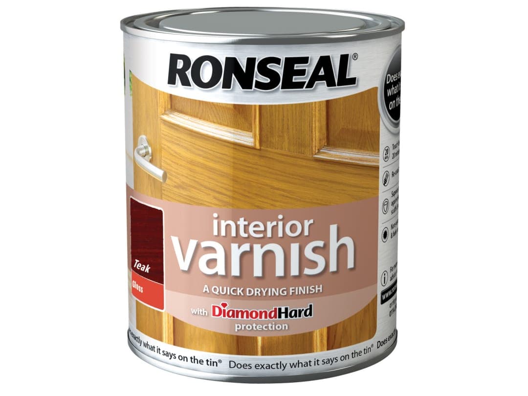 Ronseal Interior Varnish Quick Dry Gloss Teak 750ml 36851