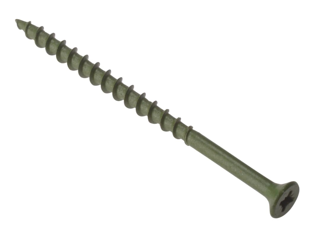 ForgeFix Decking Screw Pozi Compatible ST Green Anti-Corrosion 4.5 x 75mm Box 200 DS4575