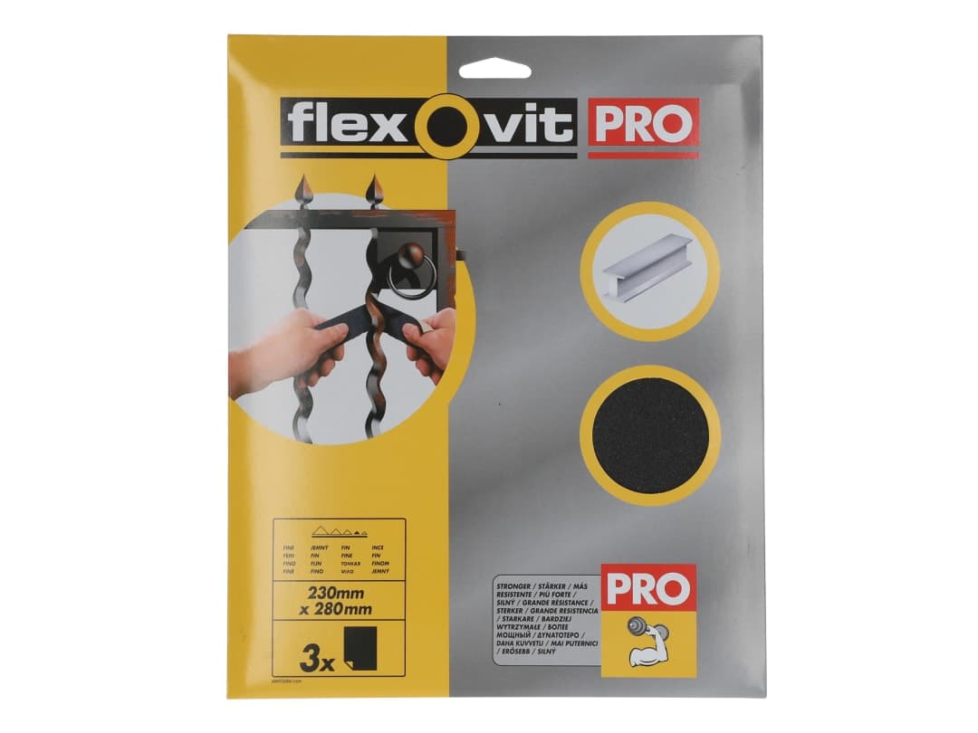 Flexovit Emery Cloth Sanding Sheets 230 x 280mm Fine 120G (3) 63642526306