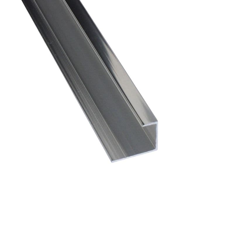 Laminate Wall Panel 10mm End Cap Trim - 2420mm Silver