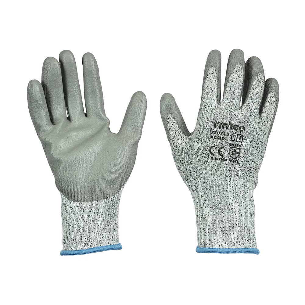 Timco 770715 Medium Cut Gloves - Pu Coated Hppe Fibre With Glass Fibre X Large