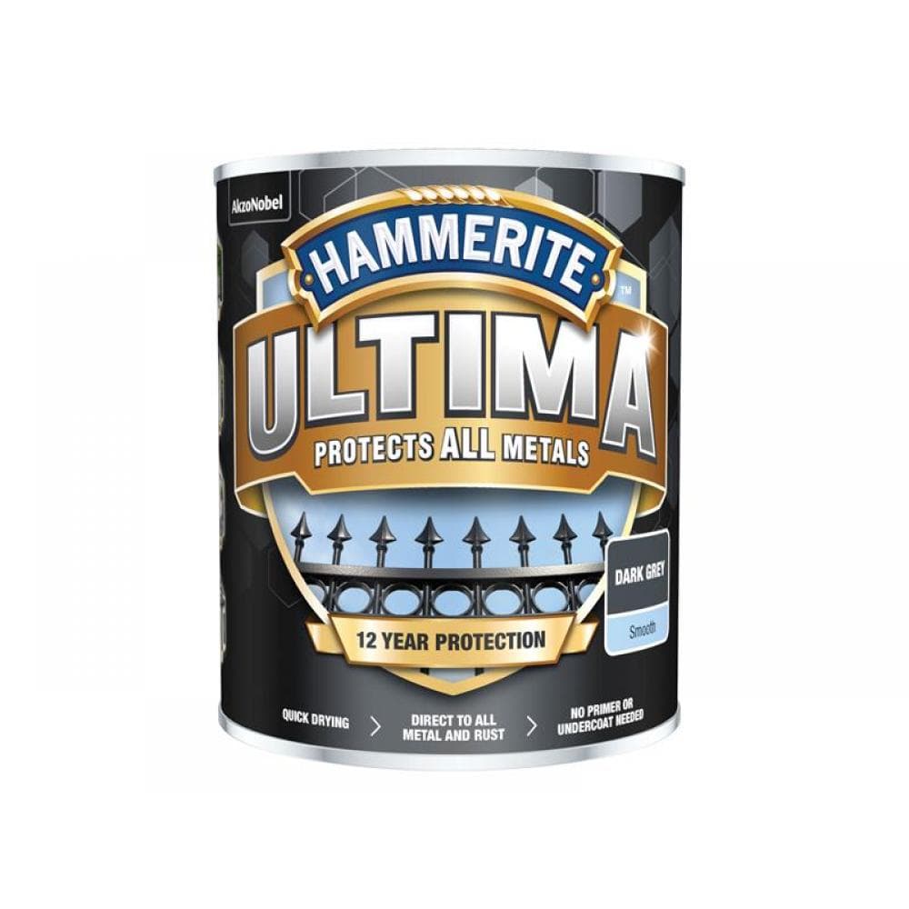 Hammerite 5362527 Ultima Metal Paint Smooth Dark Grey 750Ml