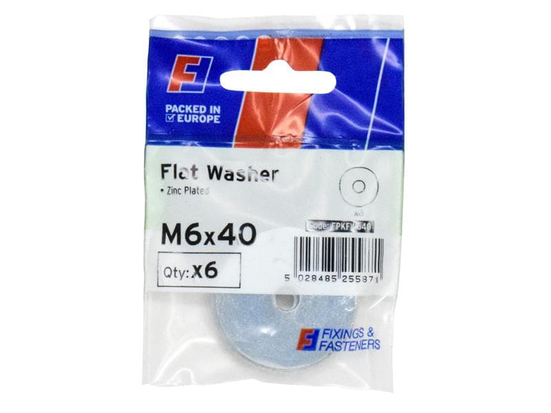 Forgefix Flat Washers Zp M6 X 40Mm Forgepack 6 FPKFW640