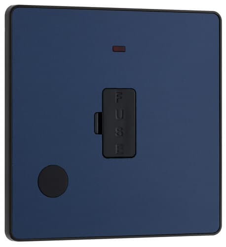Nexus Metal Black Nickel Unswitched 13A Fused Connection Unit With Cable Outlet NBN55-01