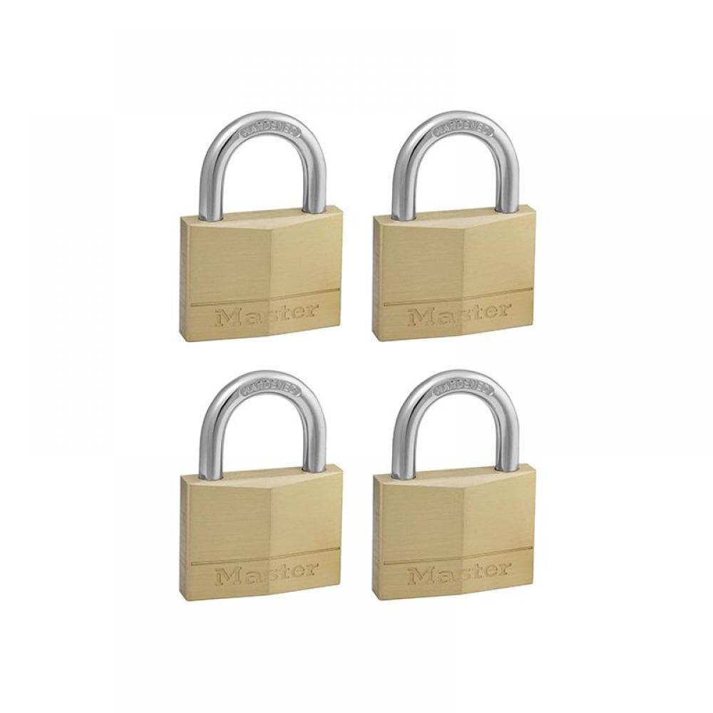 Master Lock 150EURQNOP Solid Brass 50Mm Padlock 5-Pin - Keyed Alike X 4