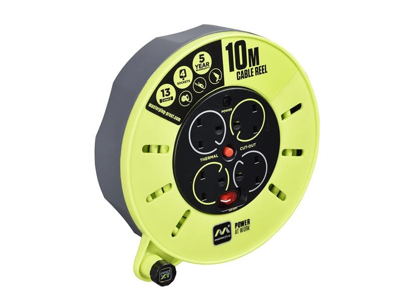Masterplug CMU10134SL-PX Pro-Xt Cassette Cable Reel 240V 13A 4-Socket 10M