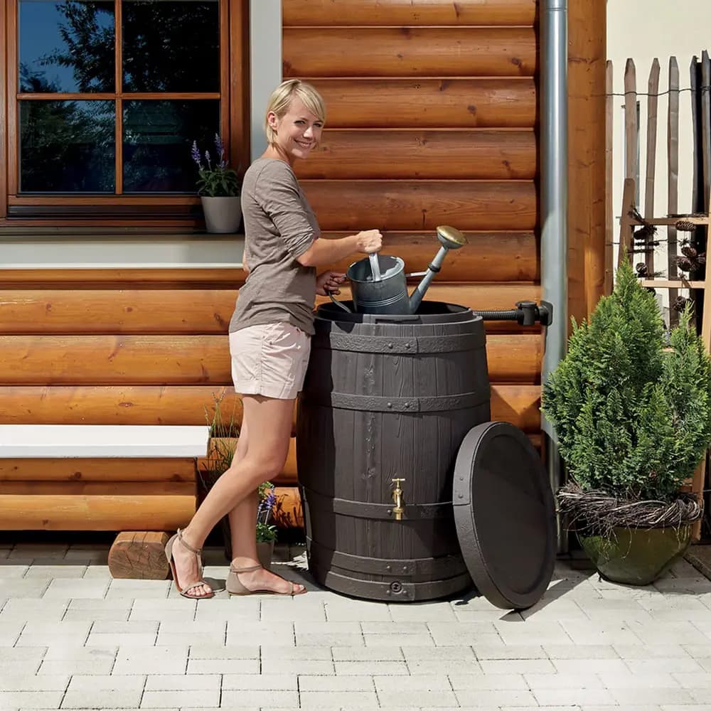 Barrica Rainwater Barrel 420 Litres Recycled Plastic Brown Graf