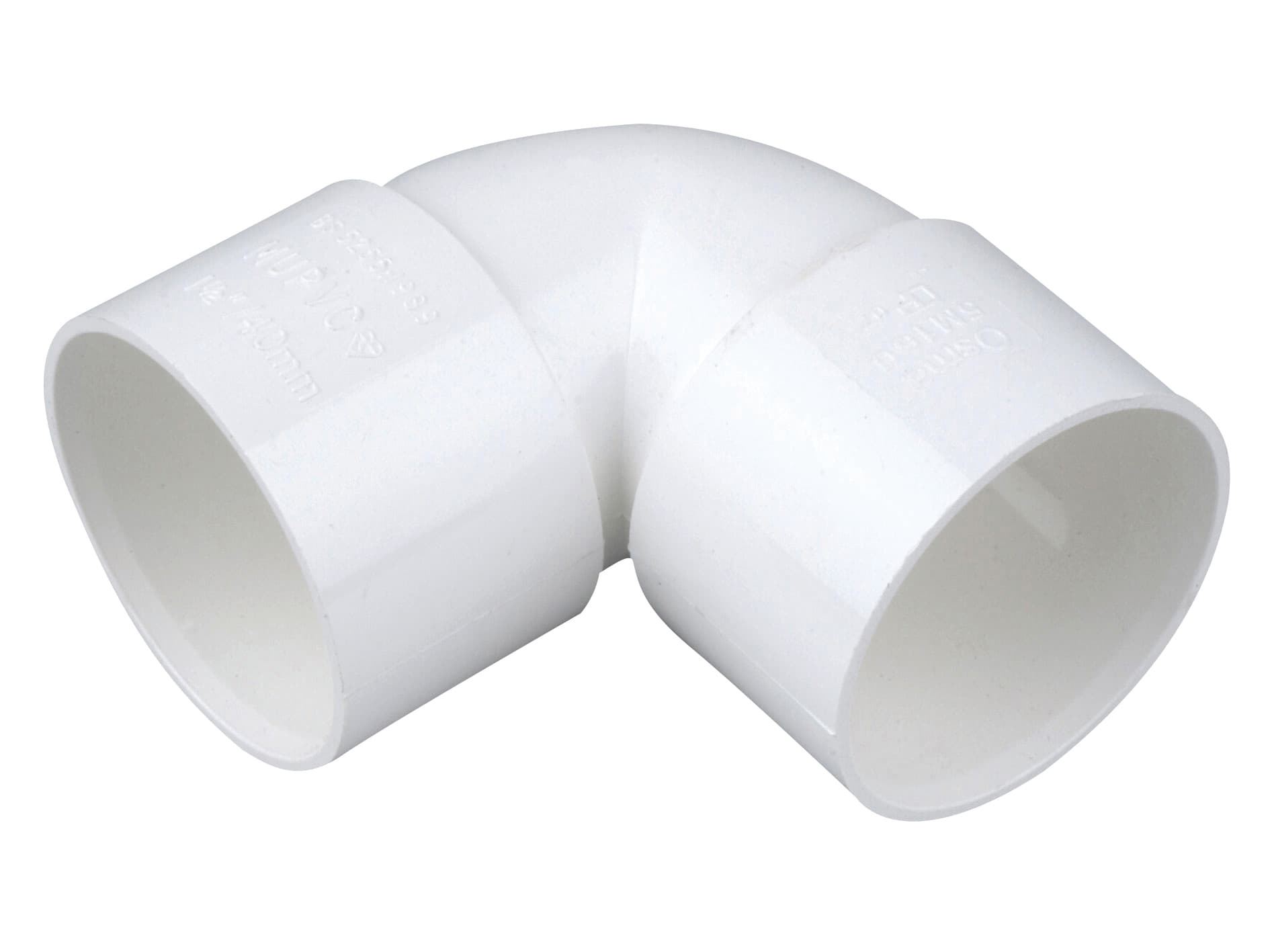 Wavin OsmaWeld knuckle bend 90 degree 40mm white