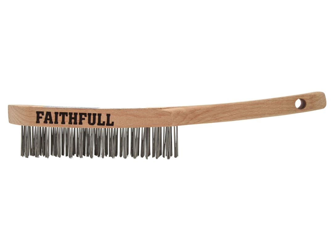 Faithfull Heavy-Duty Stainless Steel Scratch Brush, 3 Row FAI680S3F