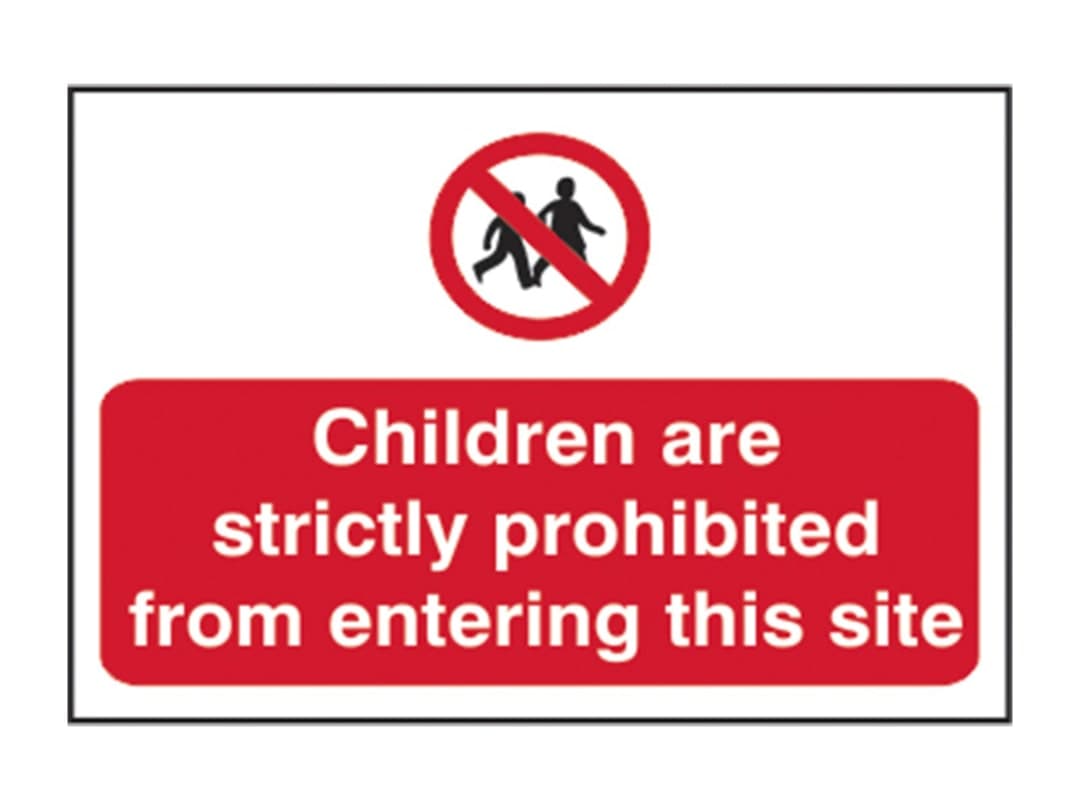 Scan Children Prohibited From Entering Site - PVC Sign 600 x 400mm 4054