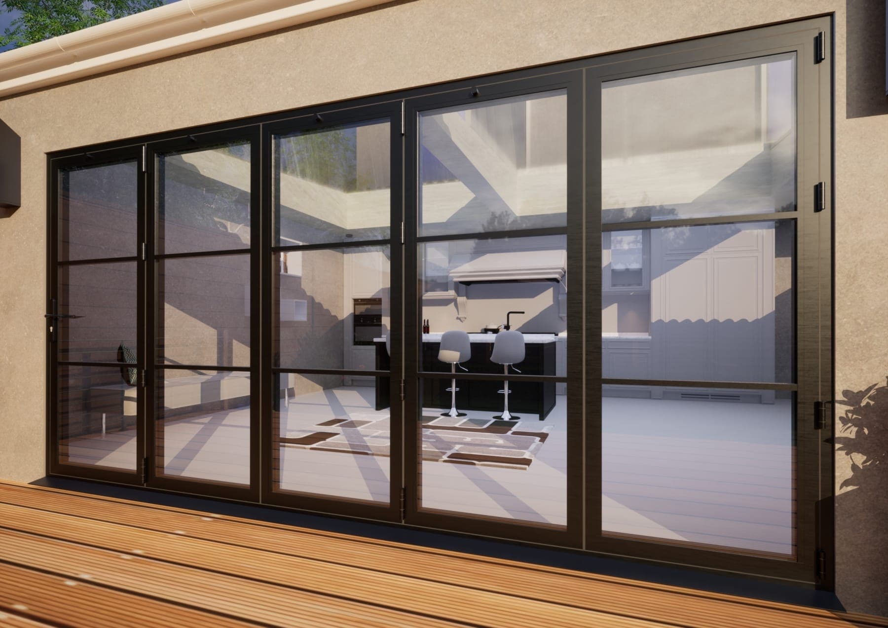 Heritage Aluminium Bifold Door Part Q Compliant - 4200mm Grey - 5 Right