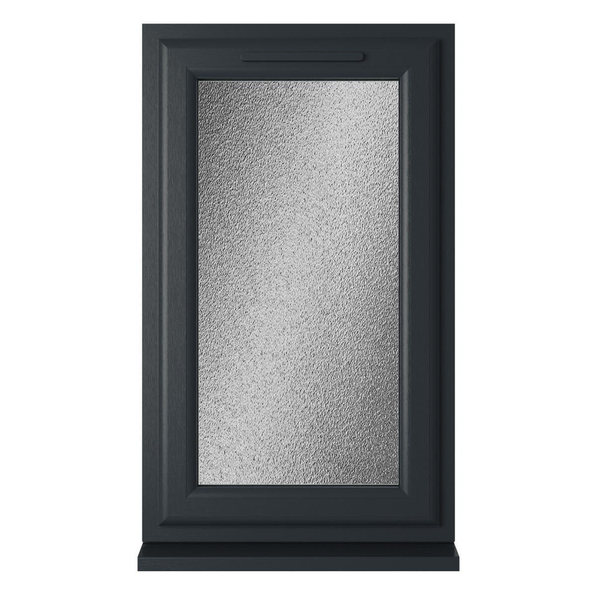 uPVC Grey/White Triple Glazed Window - Left Handed - Side Hung - Obscure Glass - 610 x 1190mm