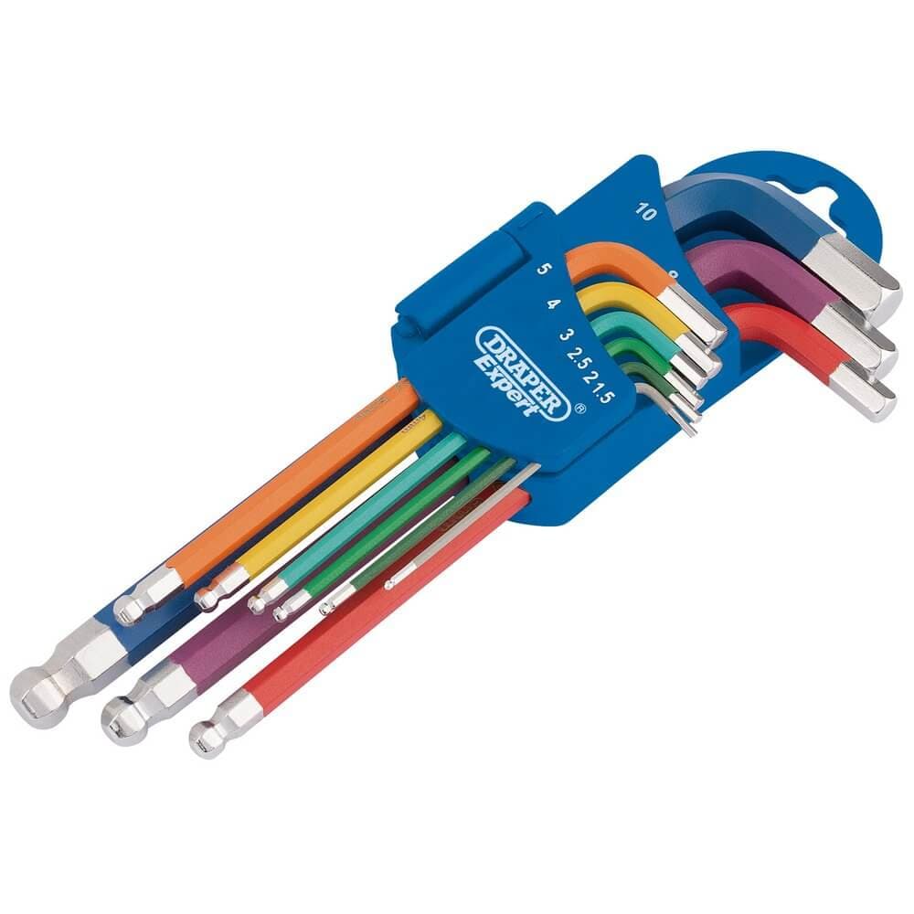Draper Expert 66132 Metric Coloured Hex. And Ball End Key Set (9 Piece) per set