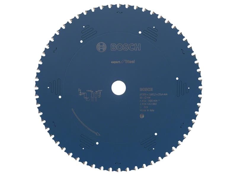Bosch Powertool Accessories 2608643060 Expert For Steel Circular Saw Blade 305 X 25.4Mm X 60T