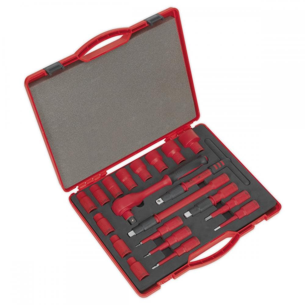 Sealey AK7941 Insulated Socket Set 20Pc 1/2inSq Drive Walldrive® Vde Approved