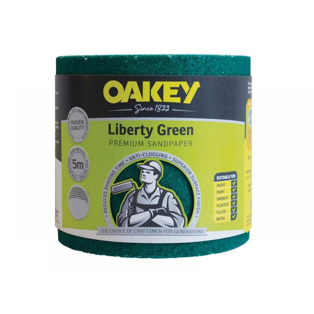 Oakey 66261116692 Liberty Green Sanding Roll 115Mm X 5M Coarse 60G