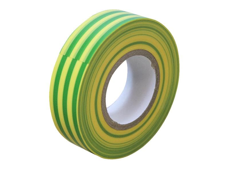 Faithfull 00351920RGTB Pvc Electrical Tape Green / Yellow 19Mm X 20M