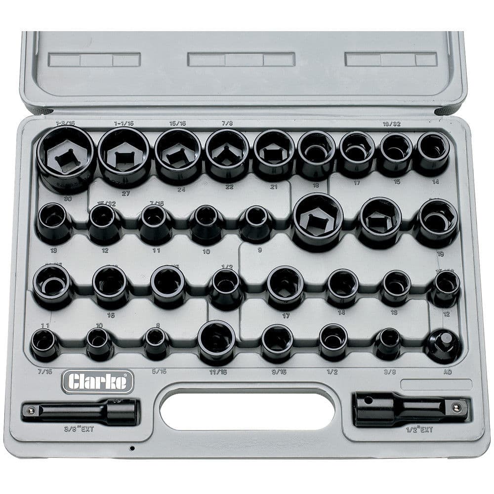 Clarke 1800340 Cis12/35 36 Piece Impact Socket Set