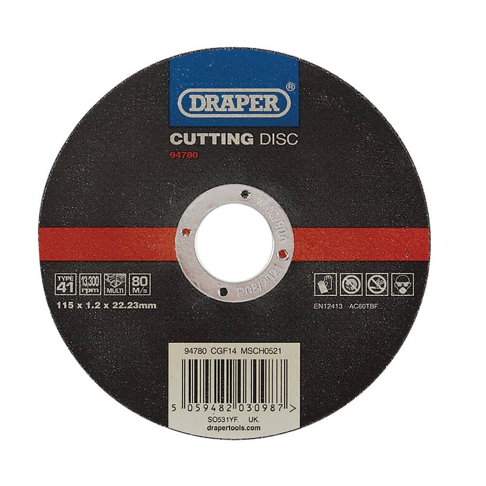 Draper 94780 Multi-Purpose Cutting Disc 115 X 1.2 X 22.23Mm each 1