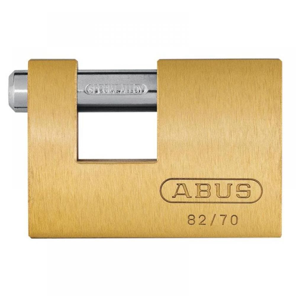 Abus Mechanical 35327 82/70Mm Monoblock Brass Shutter Padlock Carded
