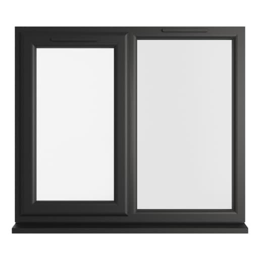Crystal Double Glazed uPVC Window Black/White Left Hung 1190mm x 1190mm Clear