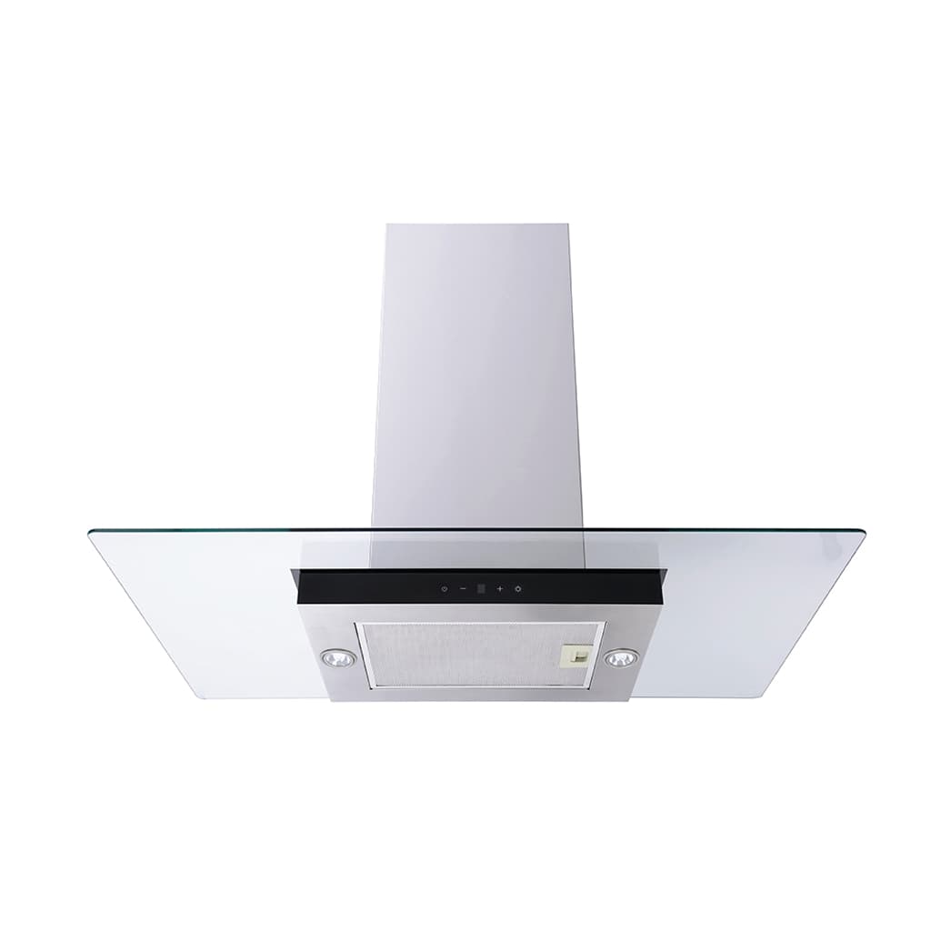CDA ECNK91SS 90cm Flat Glass Island Extractor Stainless Steel