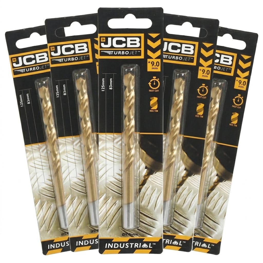 JCB 9 x 125mm 7 Point HSS Drill Bit TurboJet (5 Pack) | 5055803318802-X5