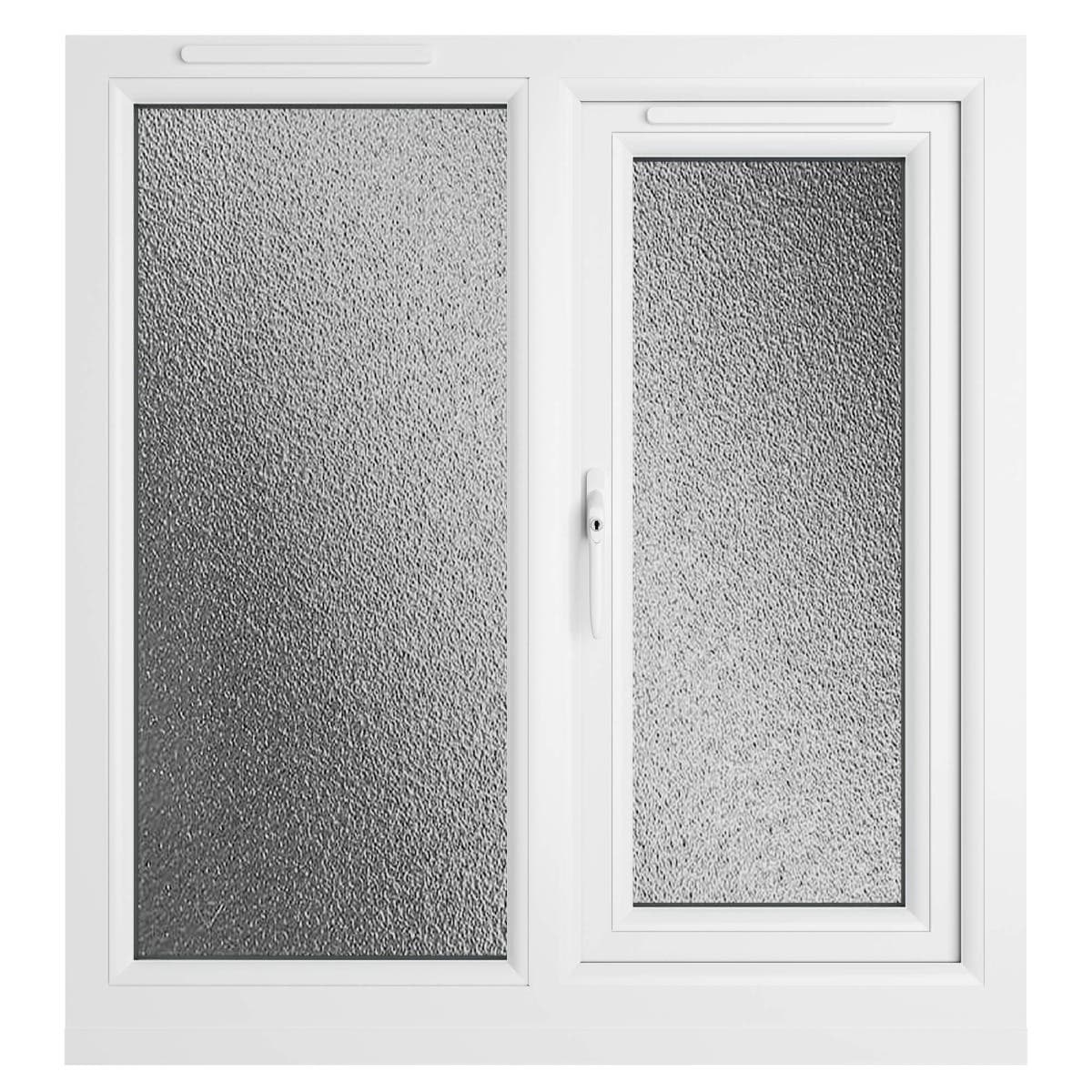 uPVC White Triple Glazed Window - Left Handed - Side Hung - Obscure Glass - 905 x 965mm