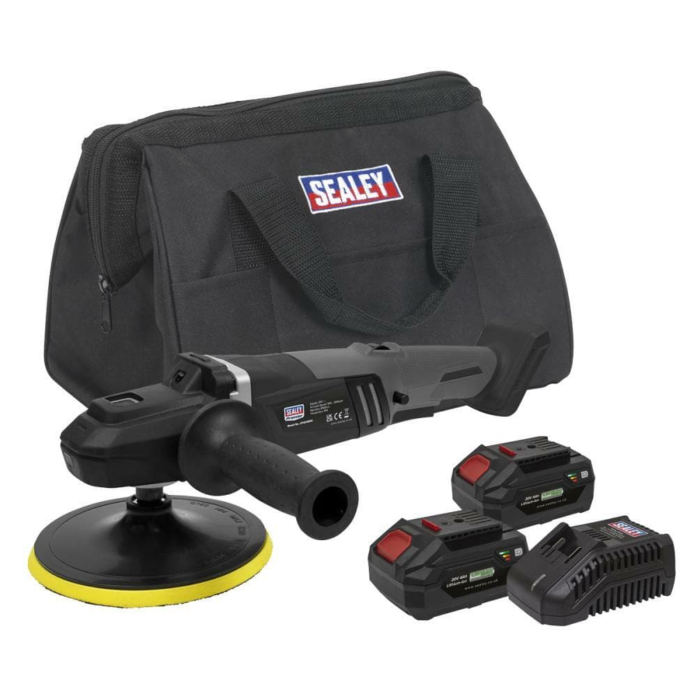 Sealey CP20VRPXKIT Brushless Rotary Polisher Kit Ø180Mm 20V Sv20 Series - 2 Batteries
