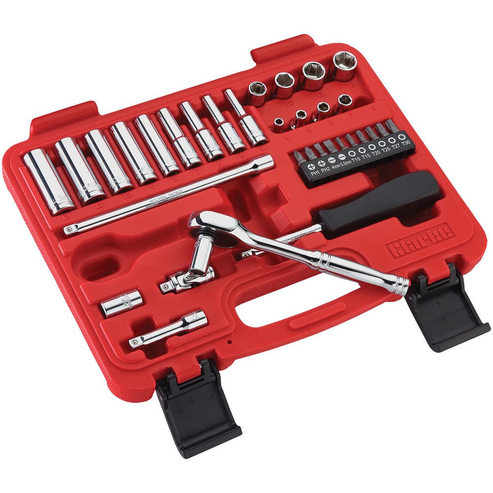 Clarke 1700782 Pro376 34 Piece ¼in Drive Metric Socket Set
