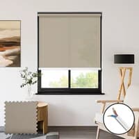 Seclusion Beige 230vac Electric Privacy Roller Blinds Polyester