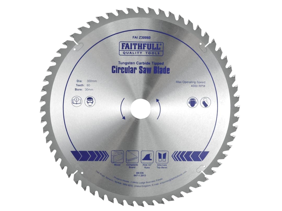 Faithfull TCT Circular Saw Blade 300 x 30mm x 60T POS FAIZ30060