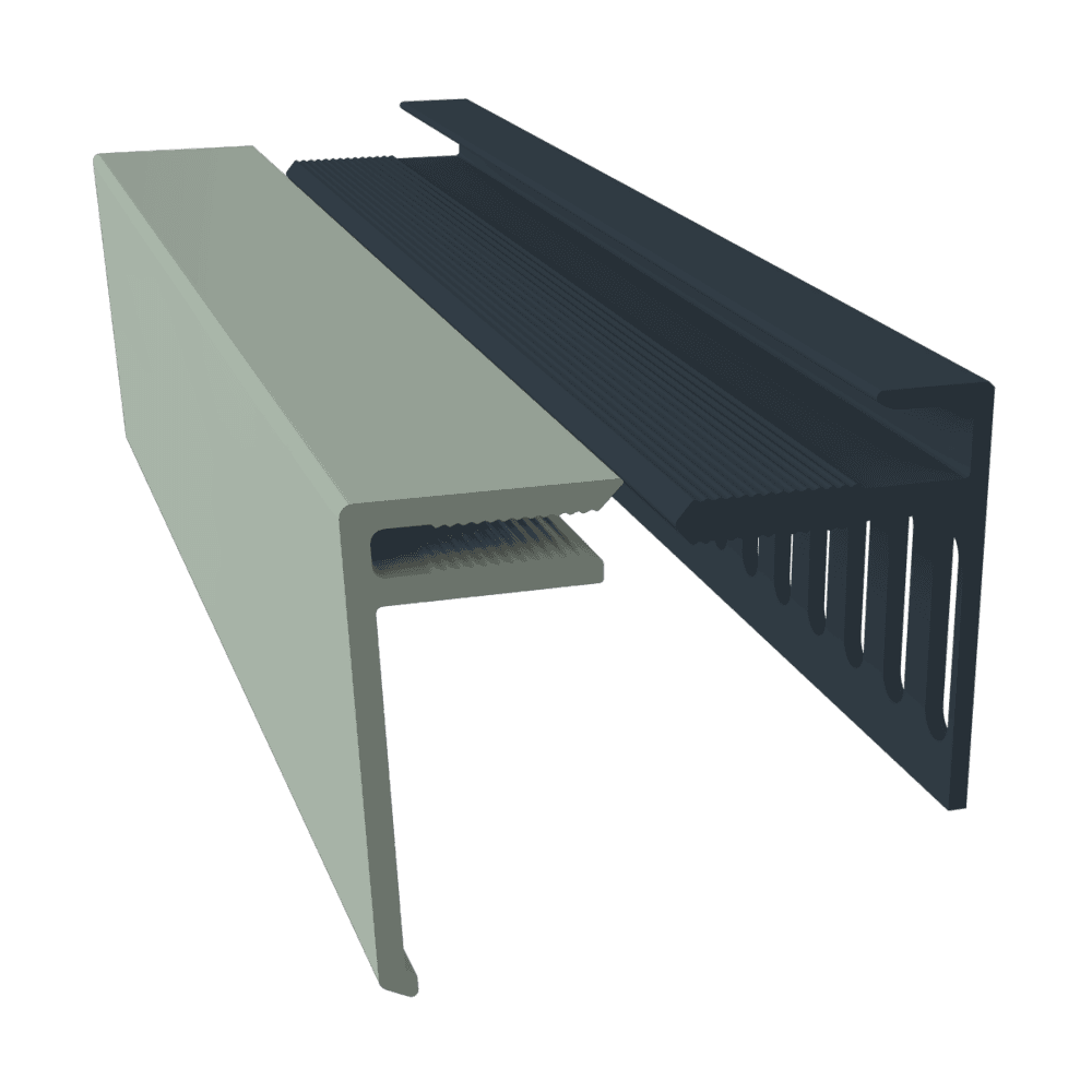 Weatherboard Cladding Vented Top Edge Closer Trim - 25mm Sage Green