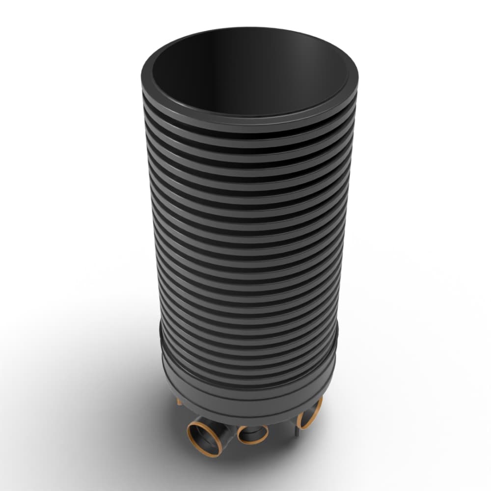Inspection Chamber Set - 600mm Diameter x 1960mm Depth with 160mm Channel & 110mm Inlets