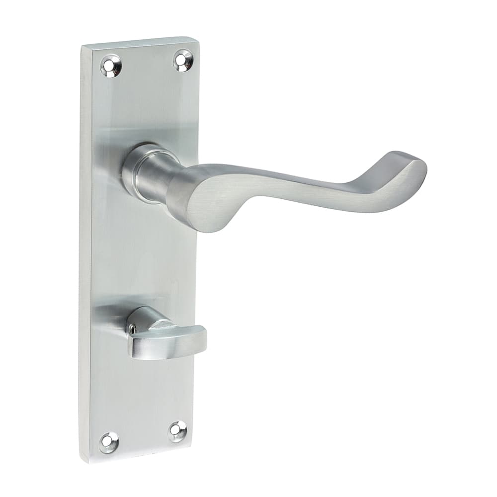 Timco Victorian Scroll Bathroom Handles - Satin Chrome Blister Pack 1 200355