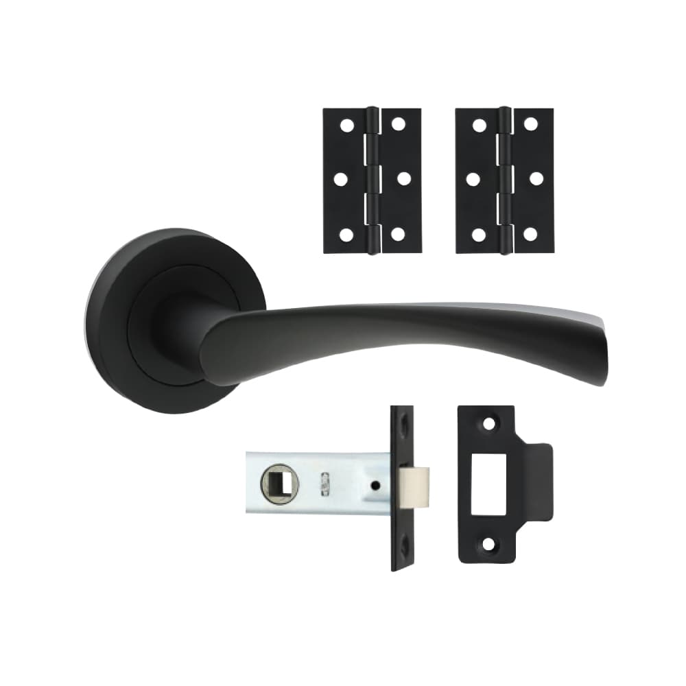 Timco Edleston Lever On Rose Door Pack - Matt Black Box 1 200080