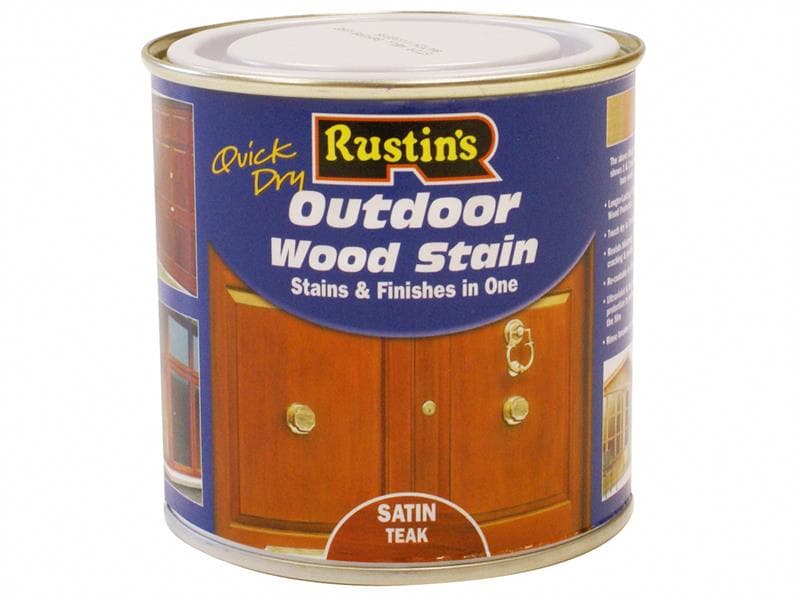 Rustins ESTE250 Quick Dry Exterior Woodstain Satin Teak 250Ml