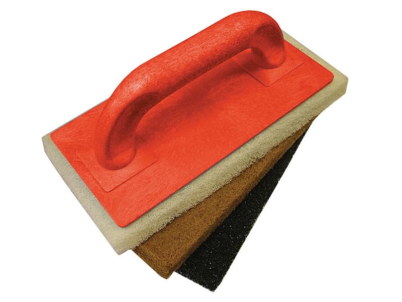 Faithfull 6303034100 Scouring Pad Holder + Fine Medium & Coarse Pads