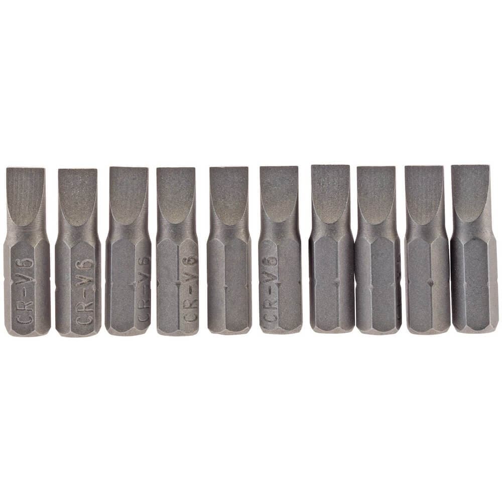 Draper 64031 Plain Slot Insert Bit 6Mm 1/4in Hex 25Mm Long (Pack Of 10) per pack