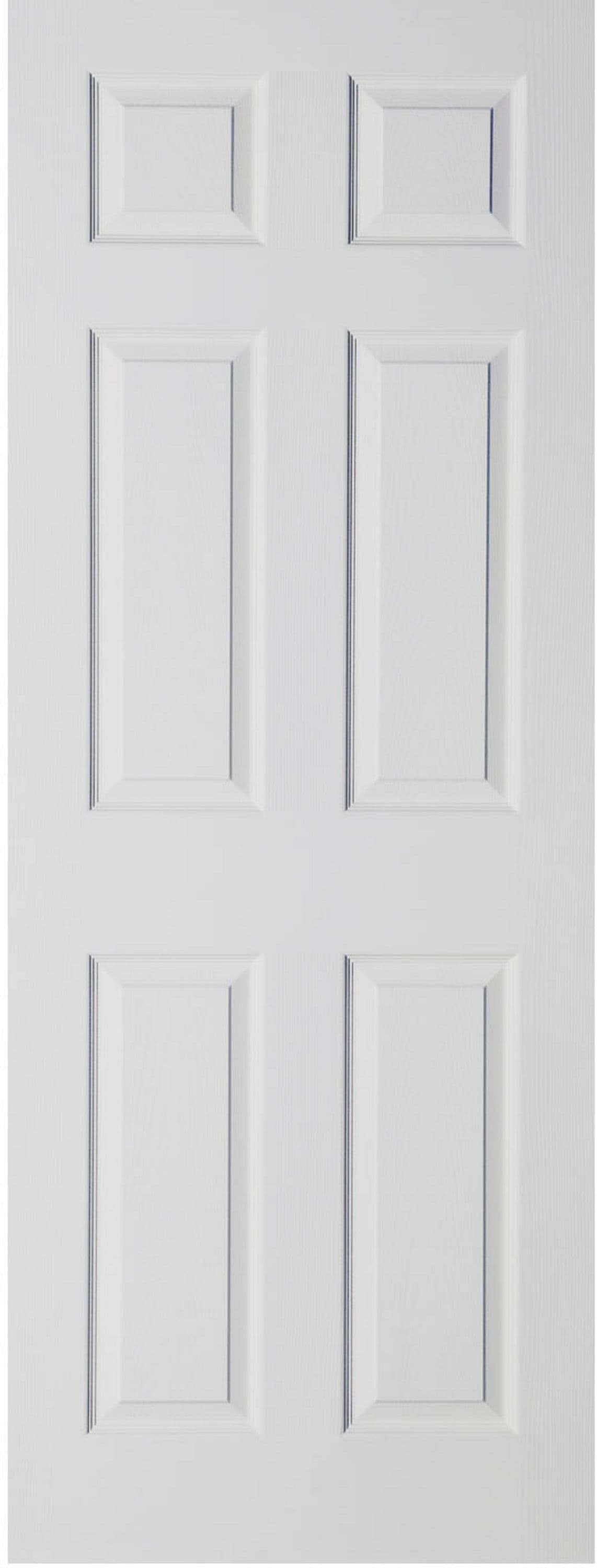 Travis Perkins White Primed 6 Panel Grain Hollow Core Door 1981 x 610 x 35mm